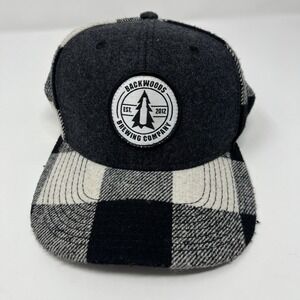 Backwoods Brewing Company Hat Black White Winter Plaid Cap Snapback